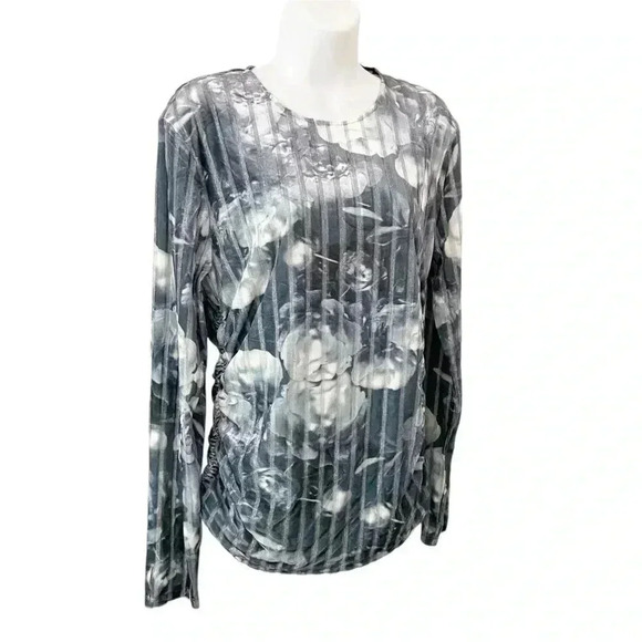 NWT Stine Goya Vanessa 1905 Striped Velvet Devore Metallized Peonies size XL - Picture 3 of 12